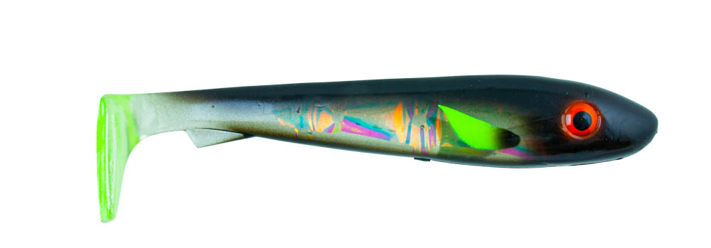 Svartzonker Big McRubber Shad 25cm (2 sztuki) - Sober Chartreuse Tail Flash