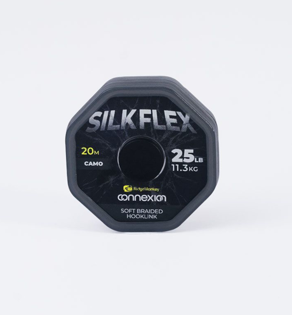 RidgeMonkey Connexion SilkFlex Soft Braid - SilkFlex Soft Braid 25lb/11,3kg Camo (20m)