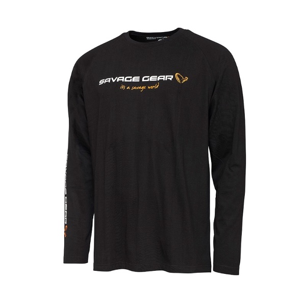 Savage Gear Signature Logo Long Sleeve T-Shirt Black Caviar