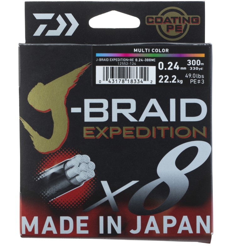 Plecionka Daiwa J-Braid Expedition Multi-Color X8E (3000m)