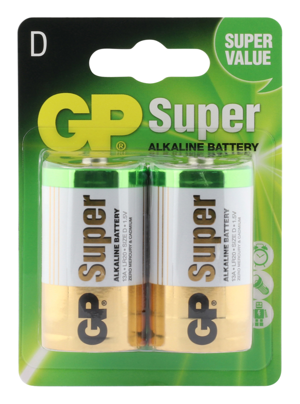 Baterie Alkaliczne GP - GP Super Alkaline D Mono, 2 pcs