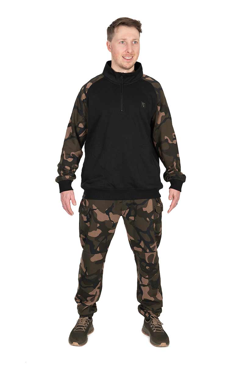 Bluza Wędkarska Fox LW Black/Camo QTR Zip