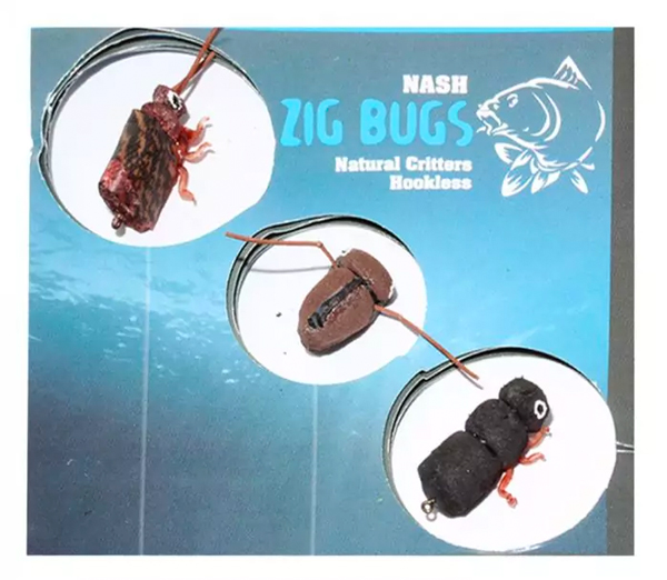 XPR Carp Tacklebox pełen materiałów końcowych znanych marek! - Nash Zig Bugs Natural Critters Hookless