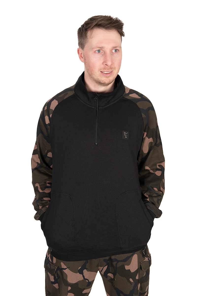 Bluza Wędkarska Fox LW Black/Camo QTR Zip