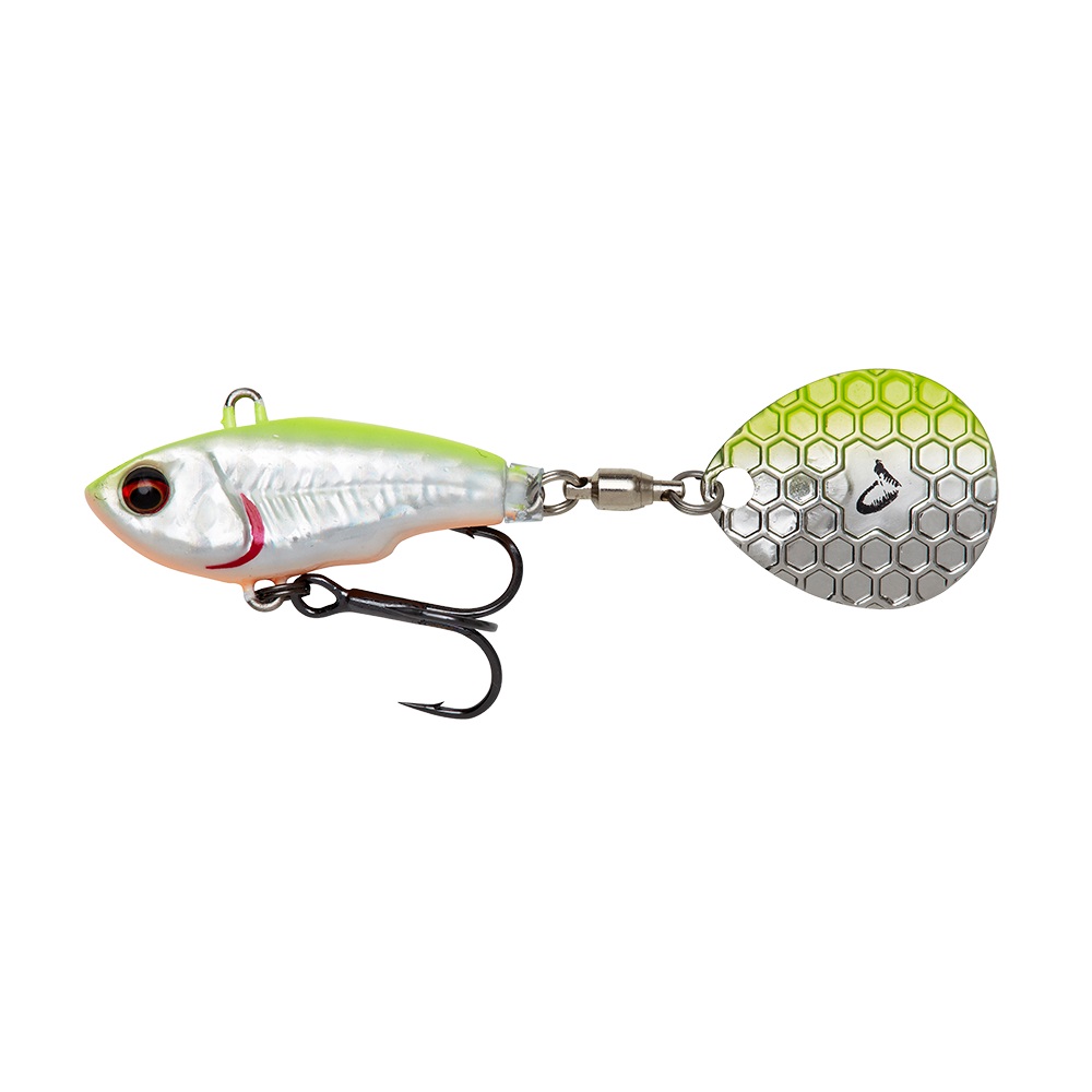 Savage Gear Fat Tail Spin (No Lead) 6,5cm (12,5g) - Lemon Back Flash