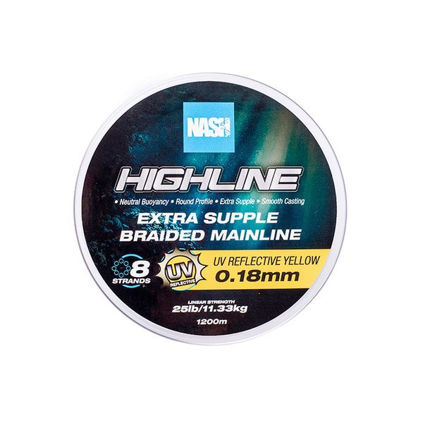 Plecionka Nash TT Highline Floating Braid UV Yellow (1200m)