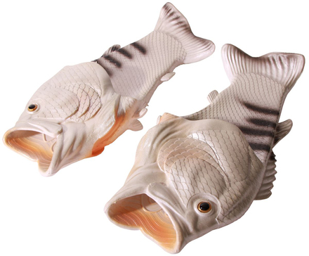 Fish Flip Flops - Size 38/39 Grey