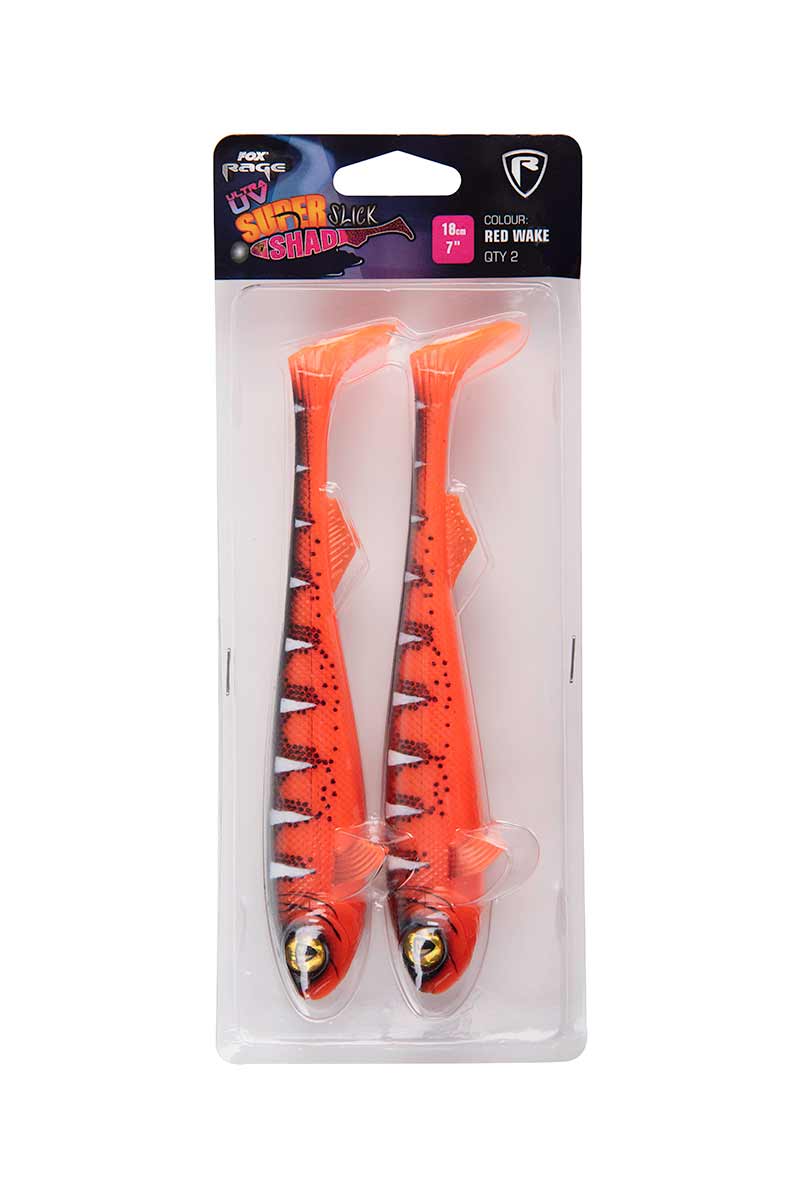 Fox Rage Super Slick Shad 18cm 2pcs - UV Red Wake