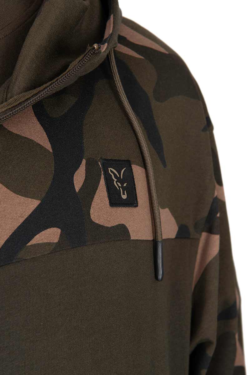 Bluza Wędkarska Fox LW Khaki/Camo Split Zip Hoody