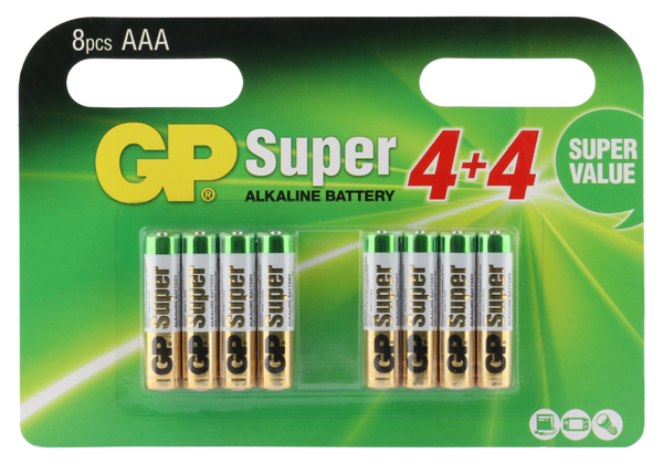 Baterie Alkaliczne GP - GP Super Alkaline AAA Micro penlite, multipack 8 pcs