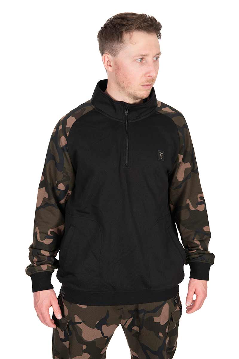 Bluza Wędkarska Fox LW Black/Camo QTR Zip