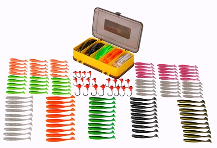 Fish4All Softbait Paddletail Box (131pcs)