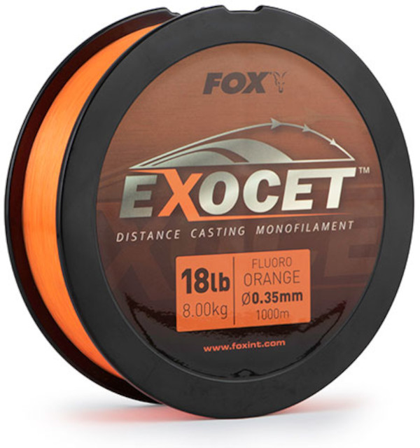 Fox Exocet Fluoro Orange Mono - Fox Exocet Fluoro Orange Mono 0.35mm 18lb/8.0kg (1000m)