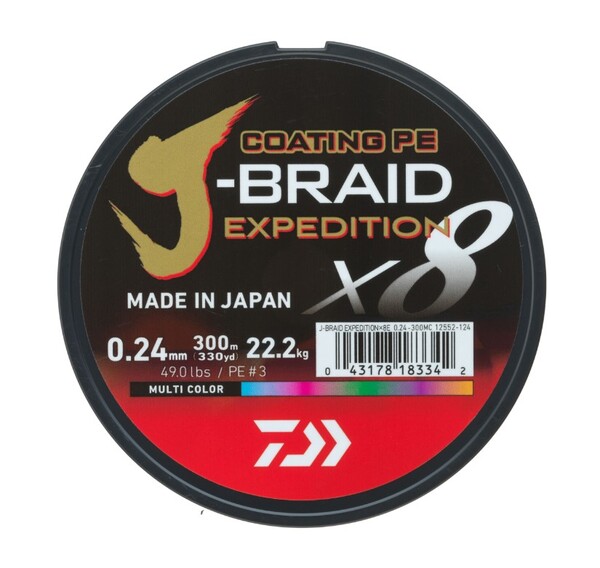 Plecionka Daiwa J-Braid Expedition Multi-Color X8E (3000m)