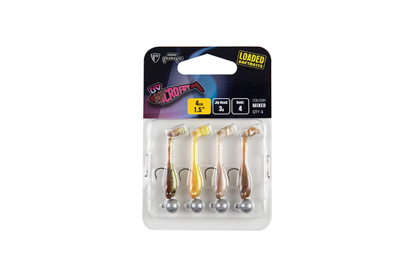 Fox Rage Micro Fry Mixed UV Colour Pack Loaded Softbaits 4cm (3g) (4 sztuki)