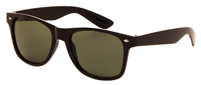 Classic Polarized Okulary przeciwsłoneczne - Black Frame, Green Lens