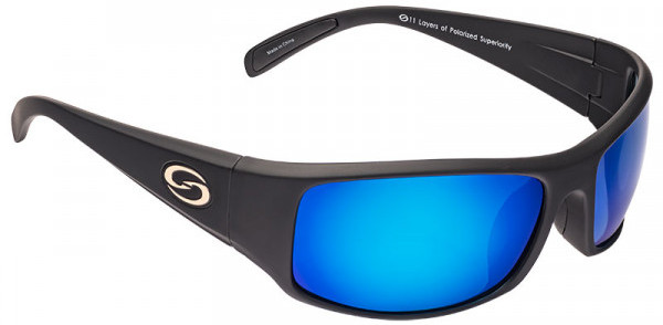 Okulary Przeciwsłoneczne Strike King S11 Optics - Okeechobee Matte Black Frame / Multi Layer White Blue Mirror Gray Base Glasses
