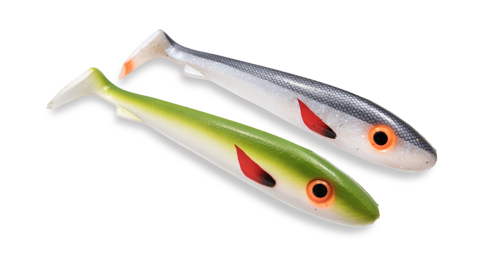 Svartzonker Big McRubber Flash Shad 25cm (2 sztuk) - UV Olive White & UV Herring