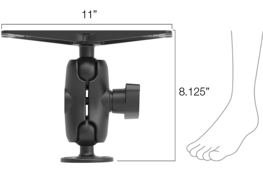 RAM Mount W/ 3" X 11" Base Shrt Arm