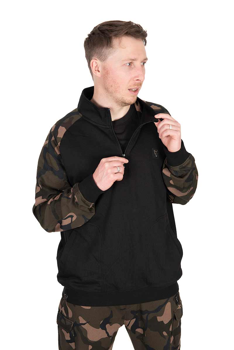 Bluza Wędkarska Fox LW Black/Camo QTR Zip