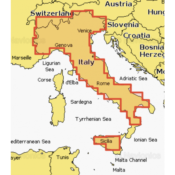 Mapy Navionics+ SD/MSD Card - Italy Lakes & River Po