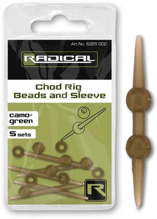 Radical Chod Rig Beads And Sleeve Camo-Green (10+5 sztuk)