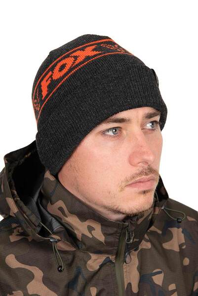 Czapka Fox Collection Beanie - Black/Orange