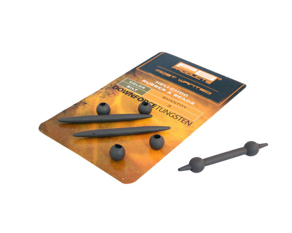 PB Products Downforce Tungsten Heli-Chod Rubber & Beads (3 sztuki) - Silt