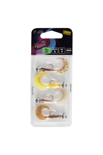 Fox Rage Micro Grub Tail Mixed UV Colour Pack Loaded 3g (4cm) 4pcs