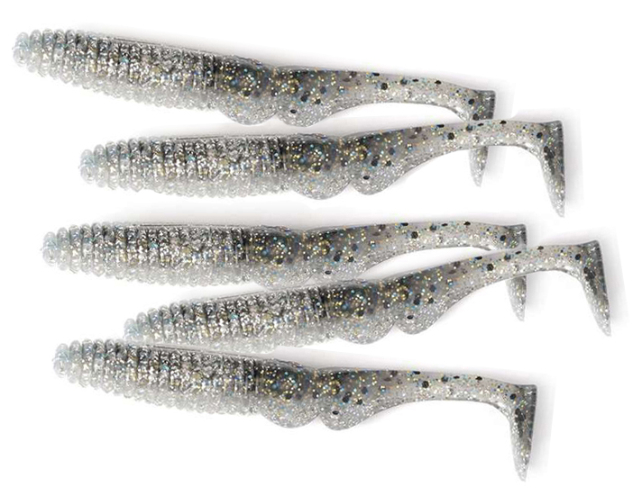 Big Perch Softbait Pack (51 sztuk!) - Lucky John MR. Greedy shad 10cm -Grey/Silver