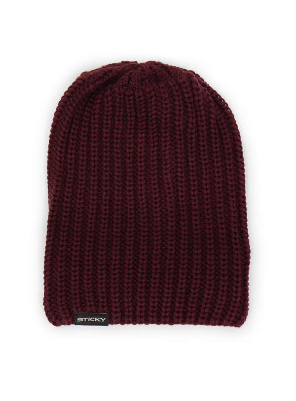 Sticky Baits Knitted Beanie Maroon