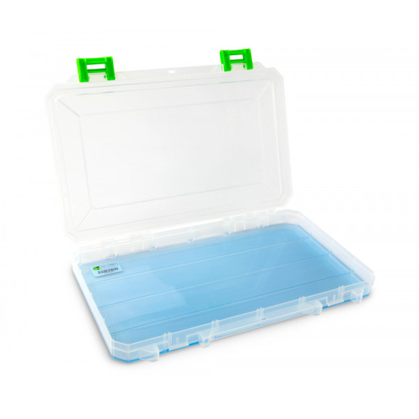 Lure Lock Box Clear/Green TakLogic Ocean Blue - Large Ultra Thin (Excl. Dividers)