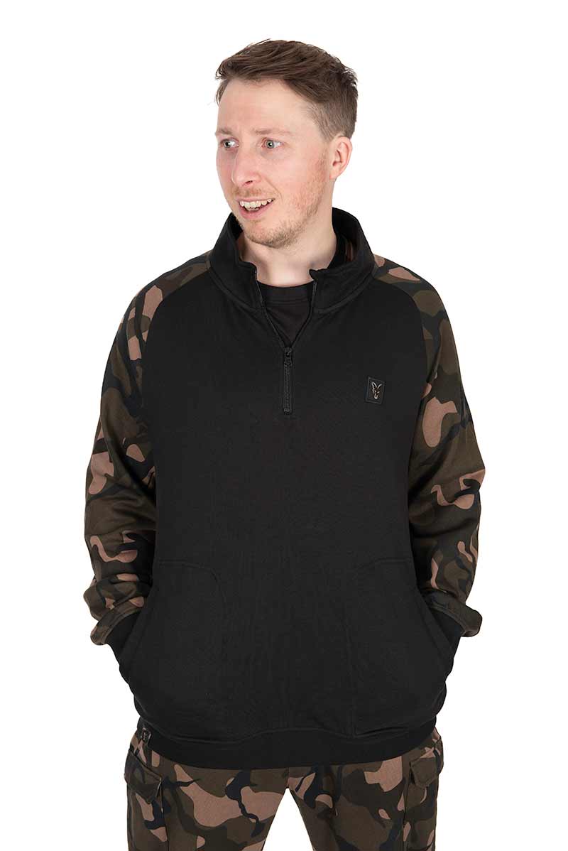 Bluza Wędkarska Fox LW Black/Camo QTR Zip