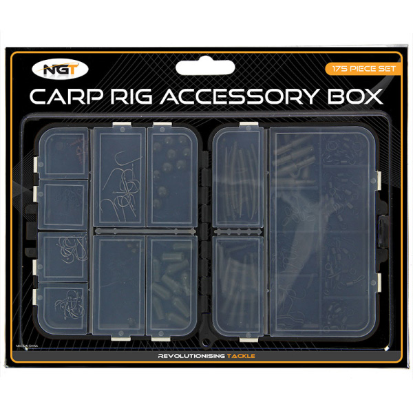 Angling Pursuits Carp Rig Accessory Box z 175 sztukami małych akcesorii