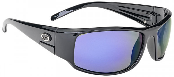 Okulary Przeciwsłoneczne Strike King SK Plus - Bosque Shiny Black Frame / Revo Blue White Mirror Gray