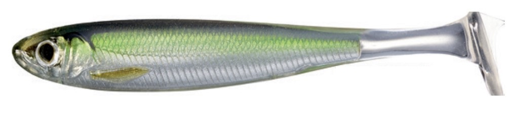 Livetarget Lures Slow-Roll Shiner Paddle Tail Shad 7.6cm (4 sztuki) - Silver/Green