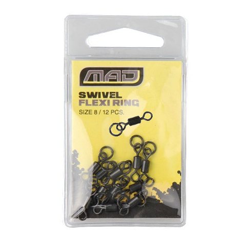 Pudełko Carp Tacklebox, pełne topowych akcesoriów karpiowych! - Mad Flexi Ring SwivelSize 10