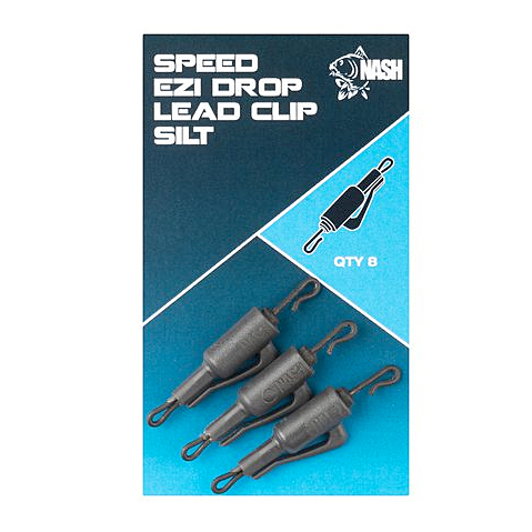 Nash Speed Ezi Drop Lead Clip (8 sztuk) - Dark Silt