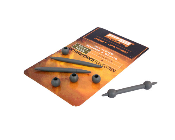 PB Products Downforce Tungsten Heli-Chod Rubber & Beads (3 sztuki) - Weed