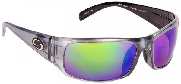 Okulary Przeciwsłoneczne Strike King S11 Optics - Okeechobee Shiny Clear Gray Metallic Black Two Tone Frame / Multi Layer Green Mirror Amber Base Glasses