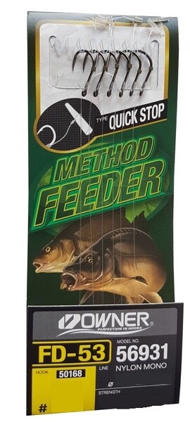 Przypony Bezzadziorowe Owner 50168-FD53 QuickS Feeder (10cm) (6 sztuk)