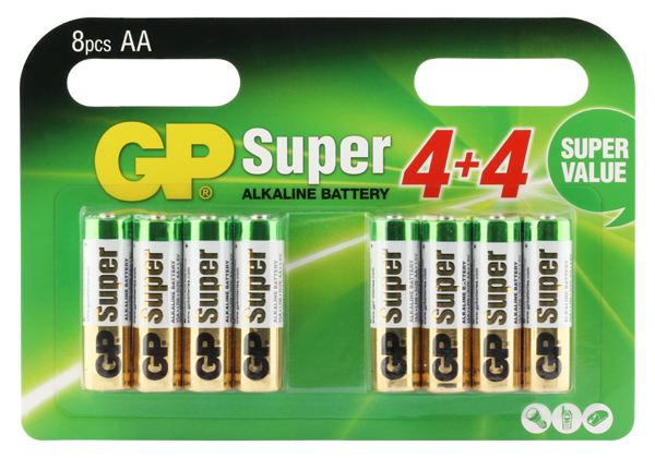 Baterie Alkaliczne GP - GP Super Alkaline AA Mignon penlite, multipack 8 pcs