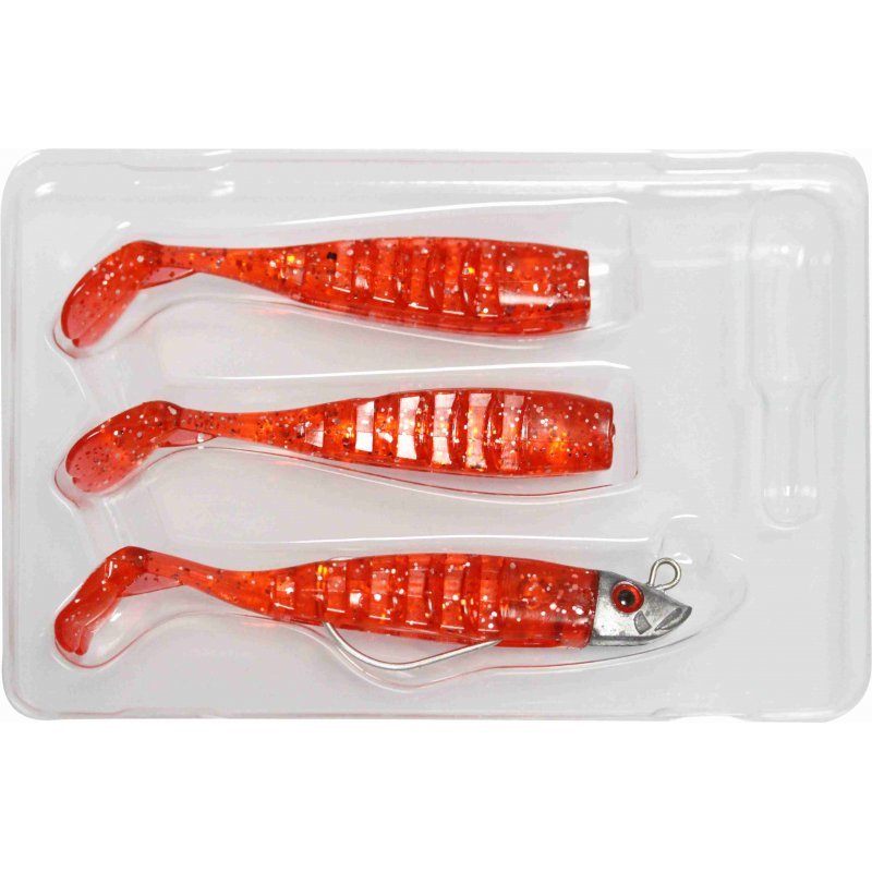 Yamashiro Gadida Soft Minnow  (1 Offset Jighead, 3 Bodies) - Color 5