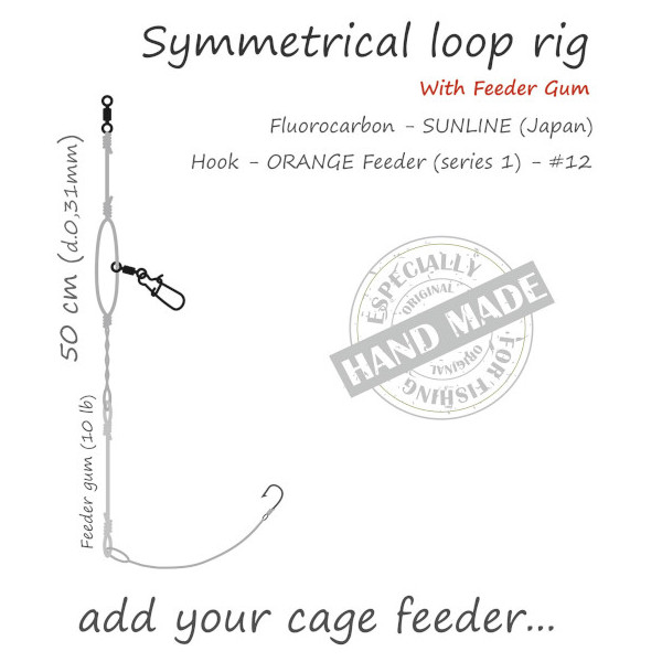 Life-Orange Feeder Rig Symmetrical Loop z Gumką