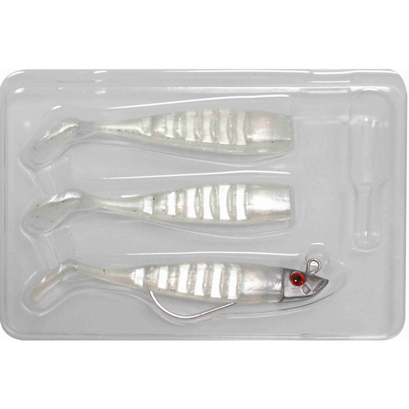 Yamashiro Gadida Soft Minnow  (1 Offset Jighead, 3 Bodies) - Color 4