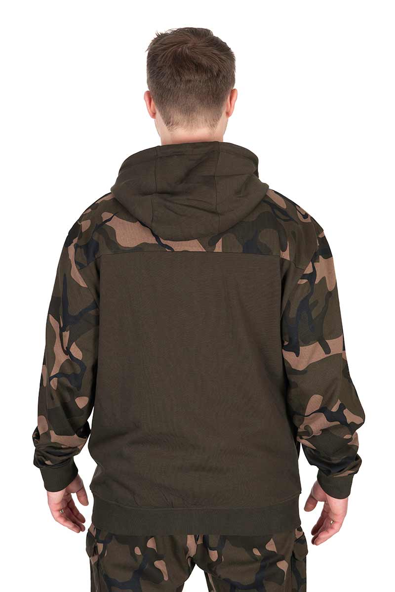 Bluza Wędkarska Fox LW Khaki/Camo Split Zip Hoody