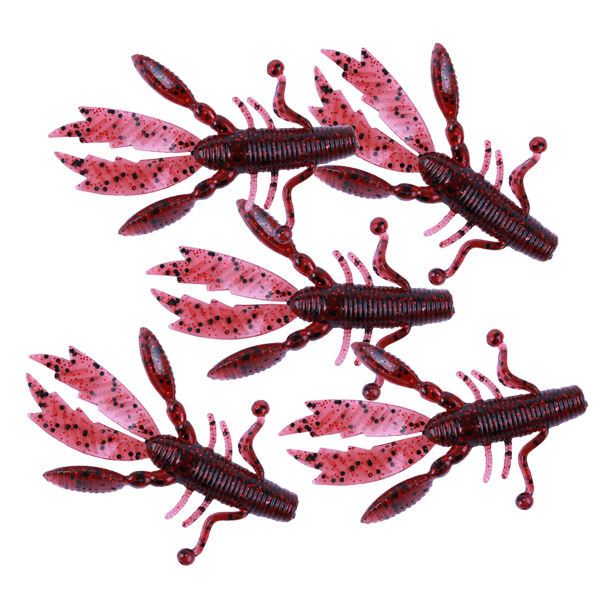 Big Perch Softbait Pack (51 sztuk!) - Ultimate mini cray Darkred 7cm 5pcs