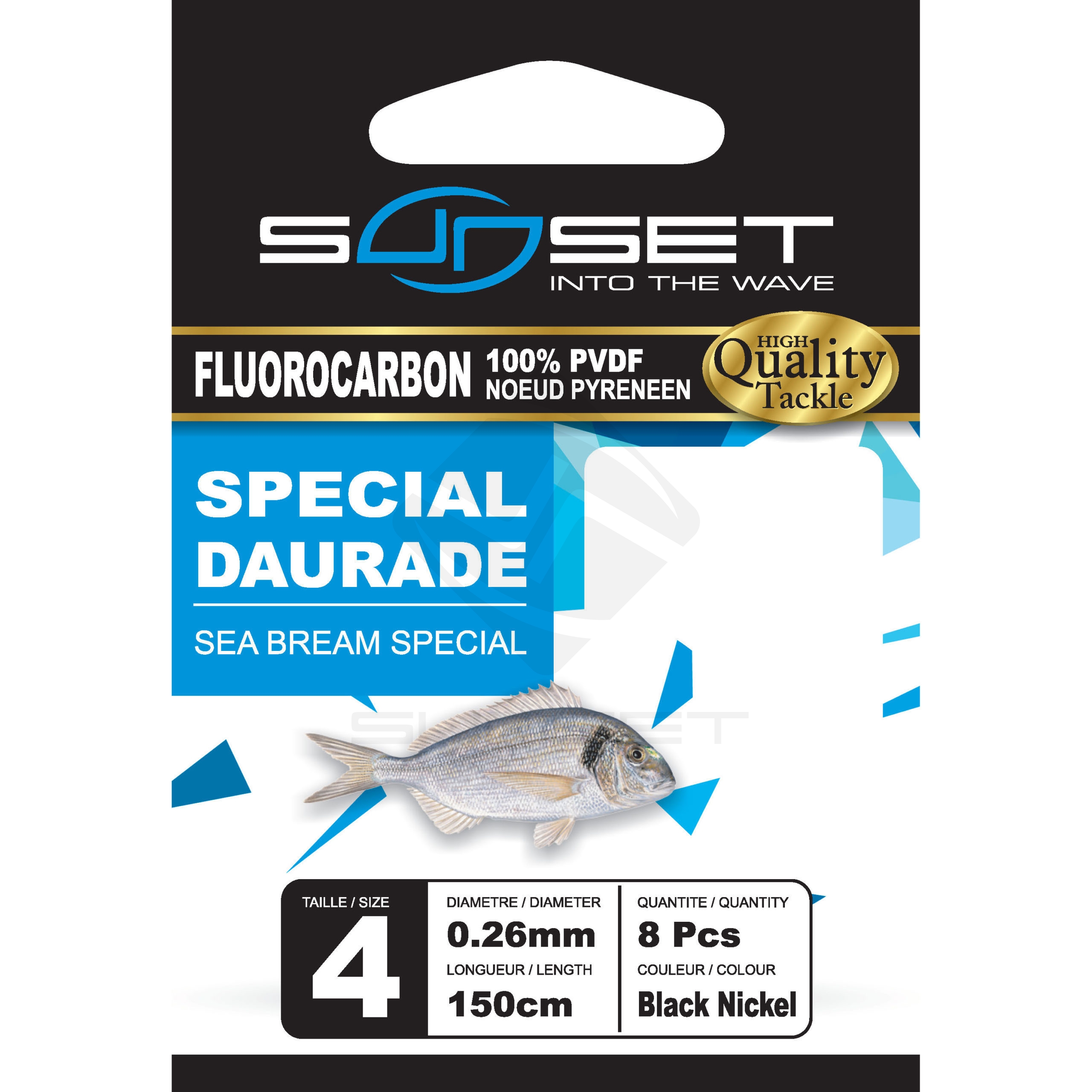 Sunset HM RS Competition Special Sea Bream Fluorocarbon Leaders 150cm
