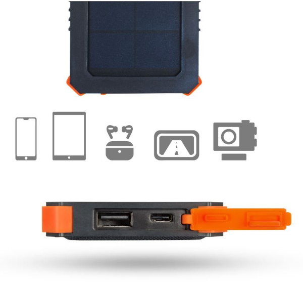 Xtorm Solar Charger Black/Orange - Xtorm Solar Charger 5000 MAh Black/Orange