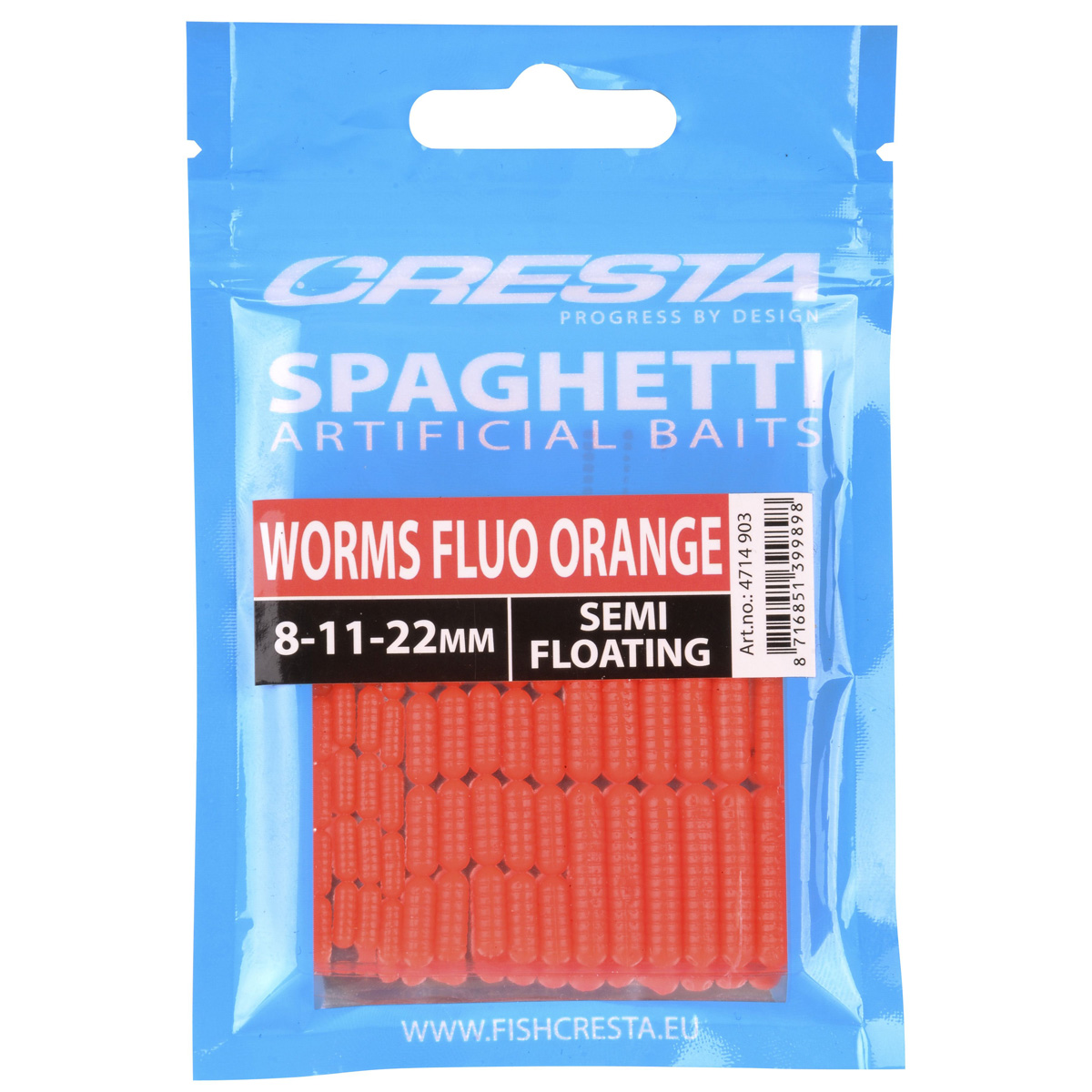 Cresta Spaghetti Worms - Fluo Orange